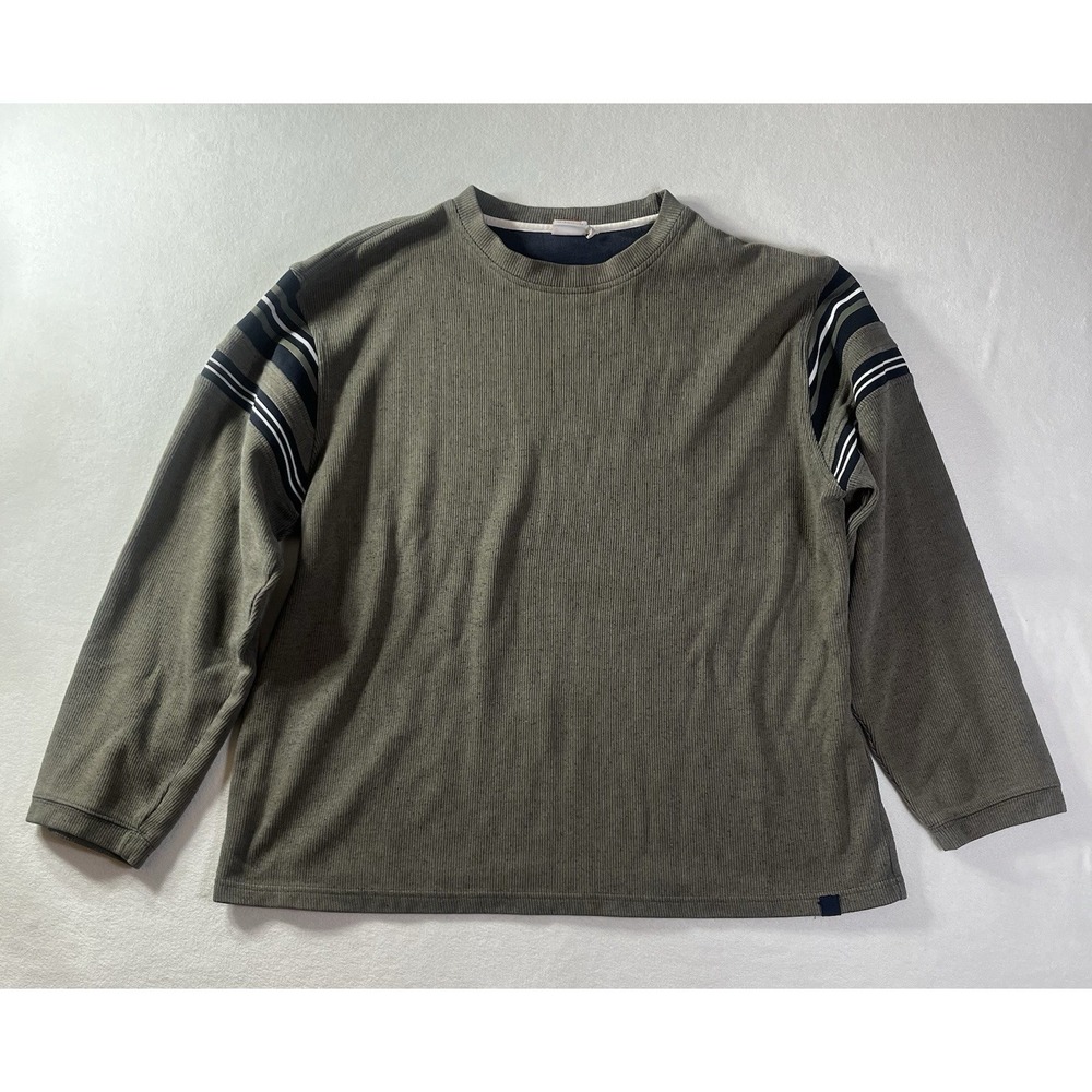 Sideout Men's XL VTG 90's Y2K Striped Ribbed Crewneck Long Sleeve READ More